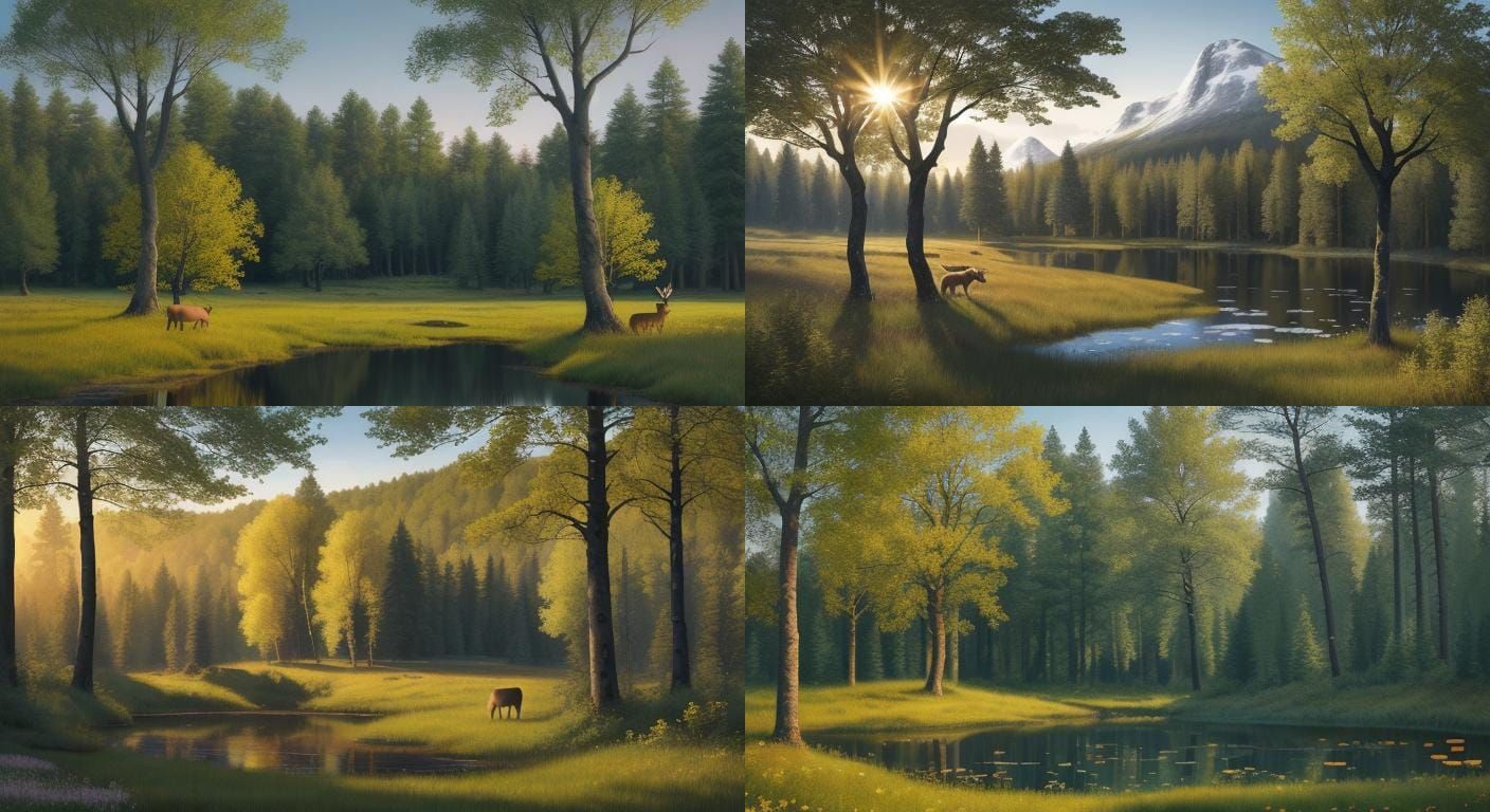 Sunlit Scandinavian Forest Landscape in Photorealistic 8K