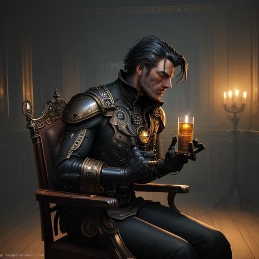 Victorian Power Suit in Comic Book Style