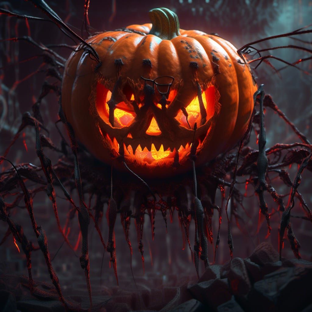 Scary Jack-O-Lantern with Undead Aura