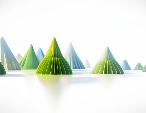 Delicate Origami Paper Folds in Soft Focus