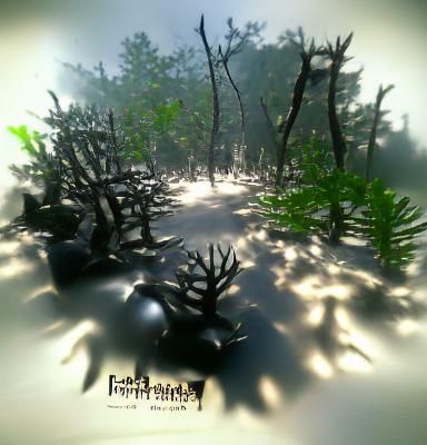 Dark Forest with Sunlight: 8K 3D Render