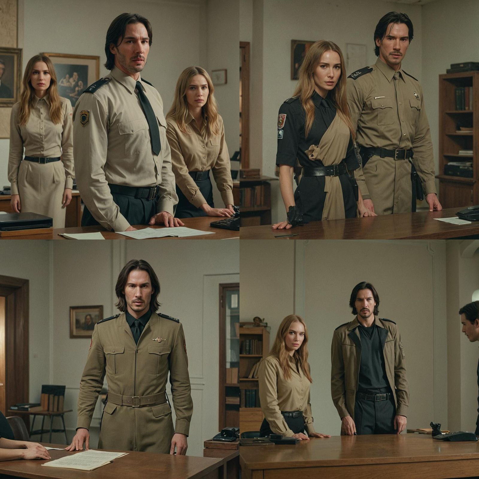 Futuristic Russian Police Officer Interrogation Scene