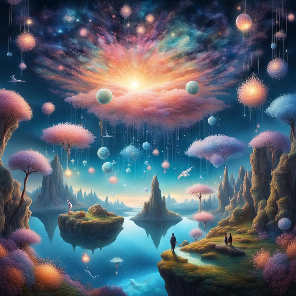 Floating Islands in a Surreal Realm