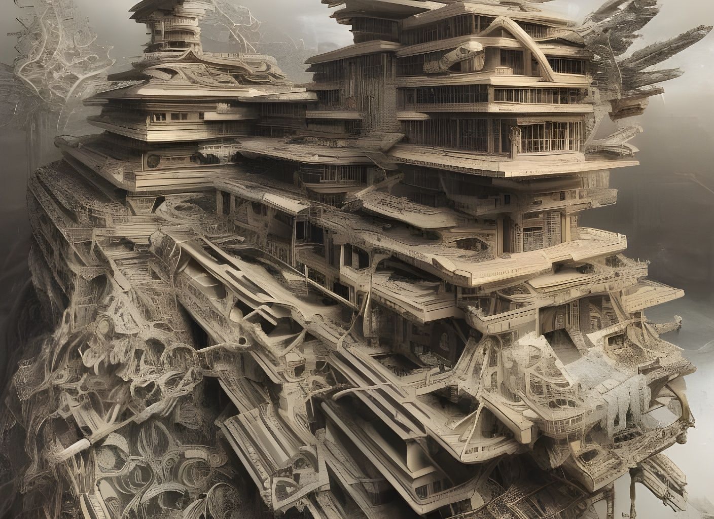 Deconstruction of Human Brain: Detailed Digital Matte Painti...