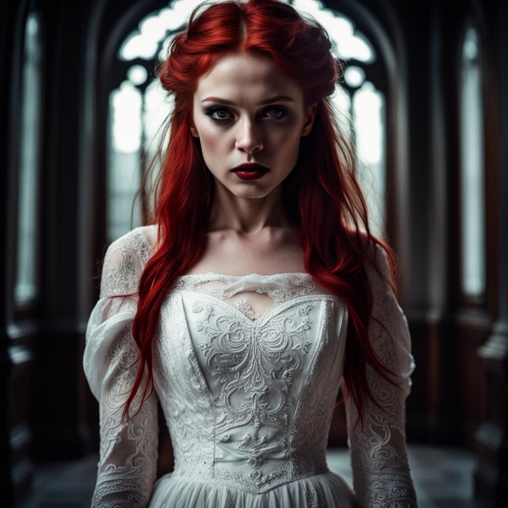 Hyperrealistic Portrait of a Red-Haired Woman