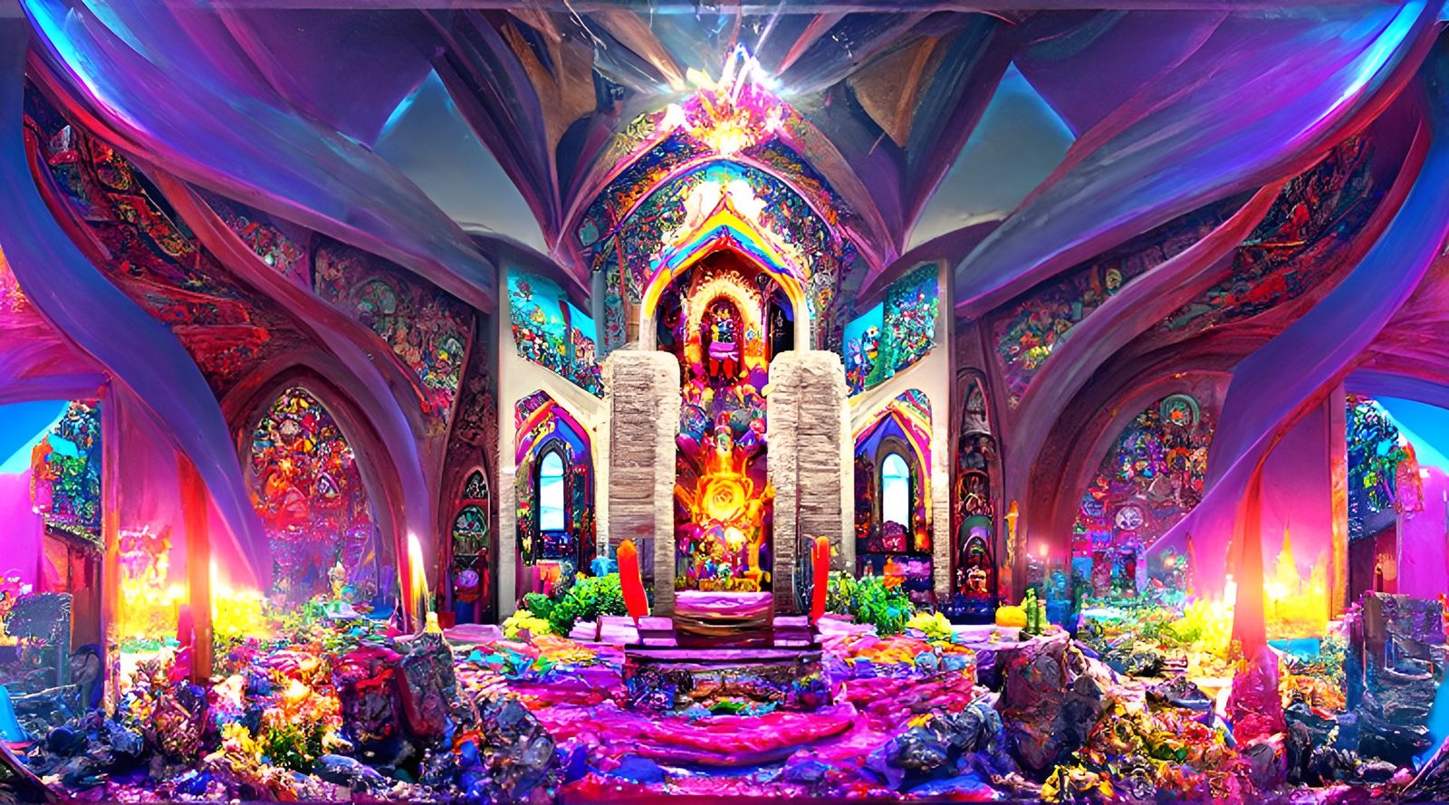 Radiant Church Panorama in Photorealistic Style