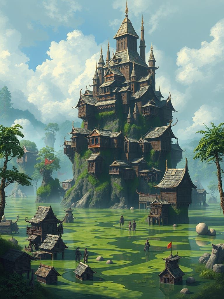 Village of Stilted Marvels Rises Above the Bubbling Swamp