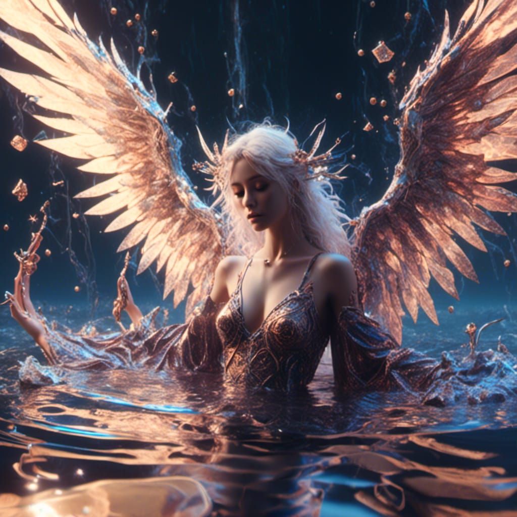 Angel in Water: Detailed Matte Painting
