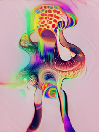 Abstract Psychedelic Swirl of Colors and Shapes