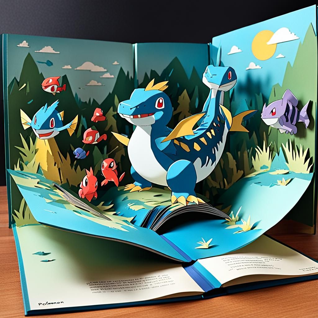 Pokemon Pop-Up Book Illustration