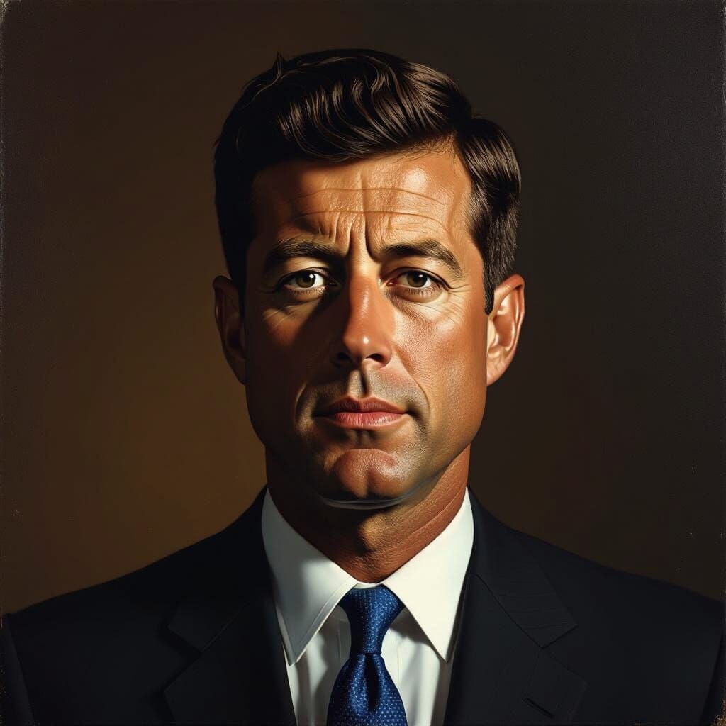 John F. Kennedy Portrait in Dramatic Caravaggio Style