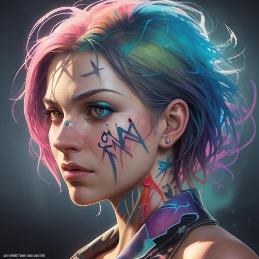 Watercolor Graffiti Art Optical Illusion in Hyperrealism