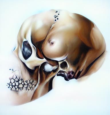 Striking Image of a Nude Skull