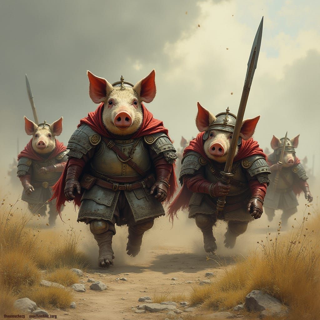 Armored War Pigs Charge into Battle