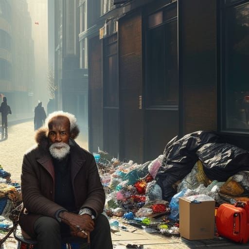 A homeless man in London