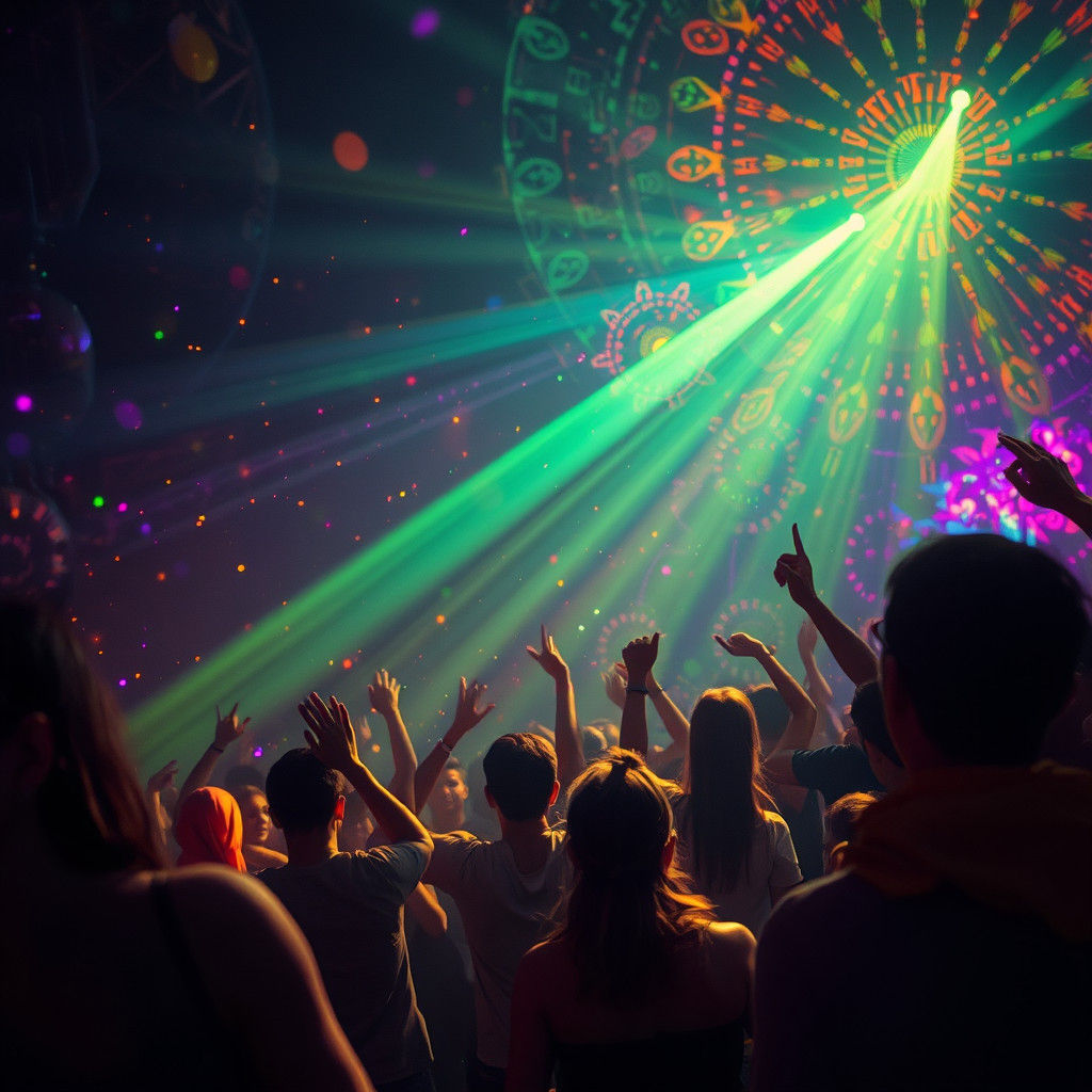 Ecstatic Psy Trance Music Night in HDR