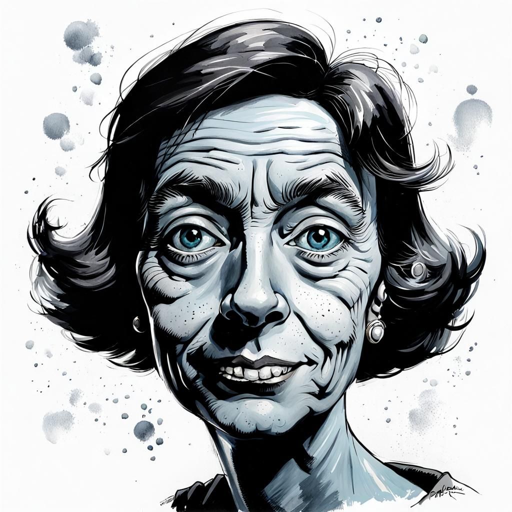 Woman portrait inspired by André Franquin