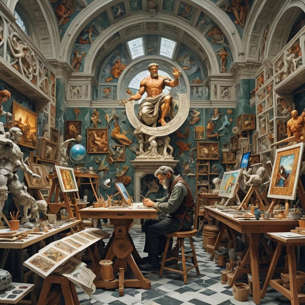 Michelangelo's Studio: Renaissance Meets the AI Era