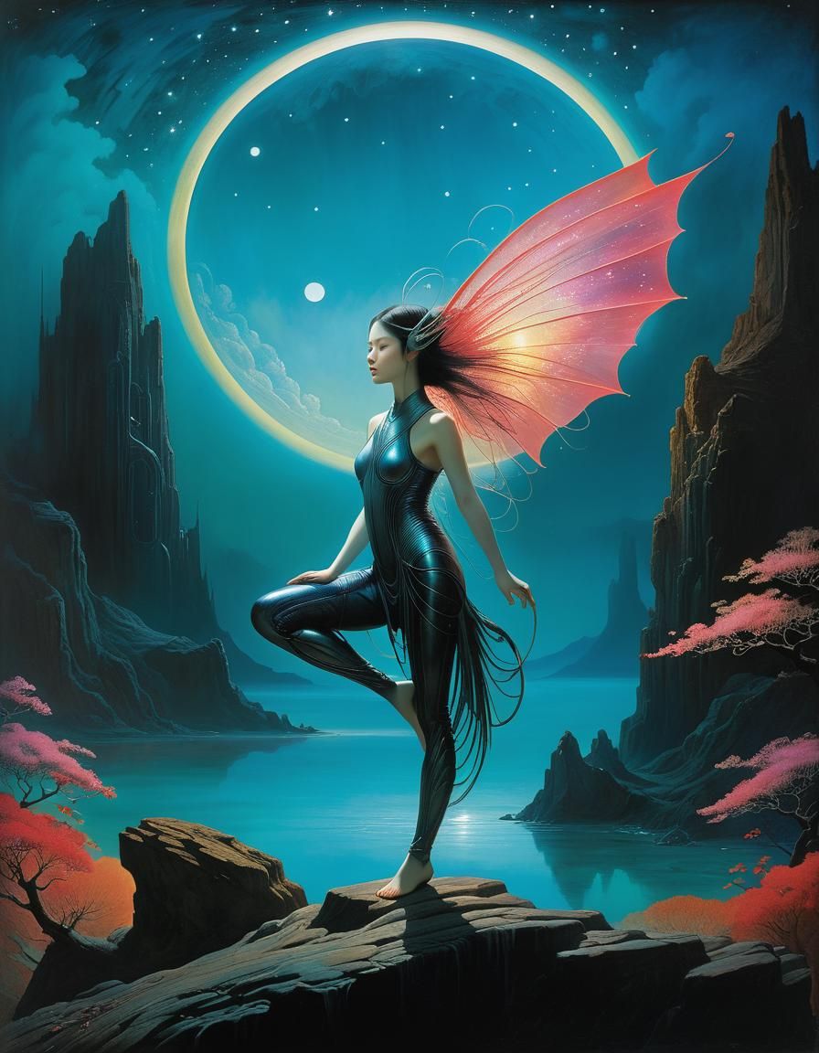 Luminous Asian North Star in Surrealist Style