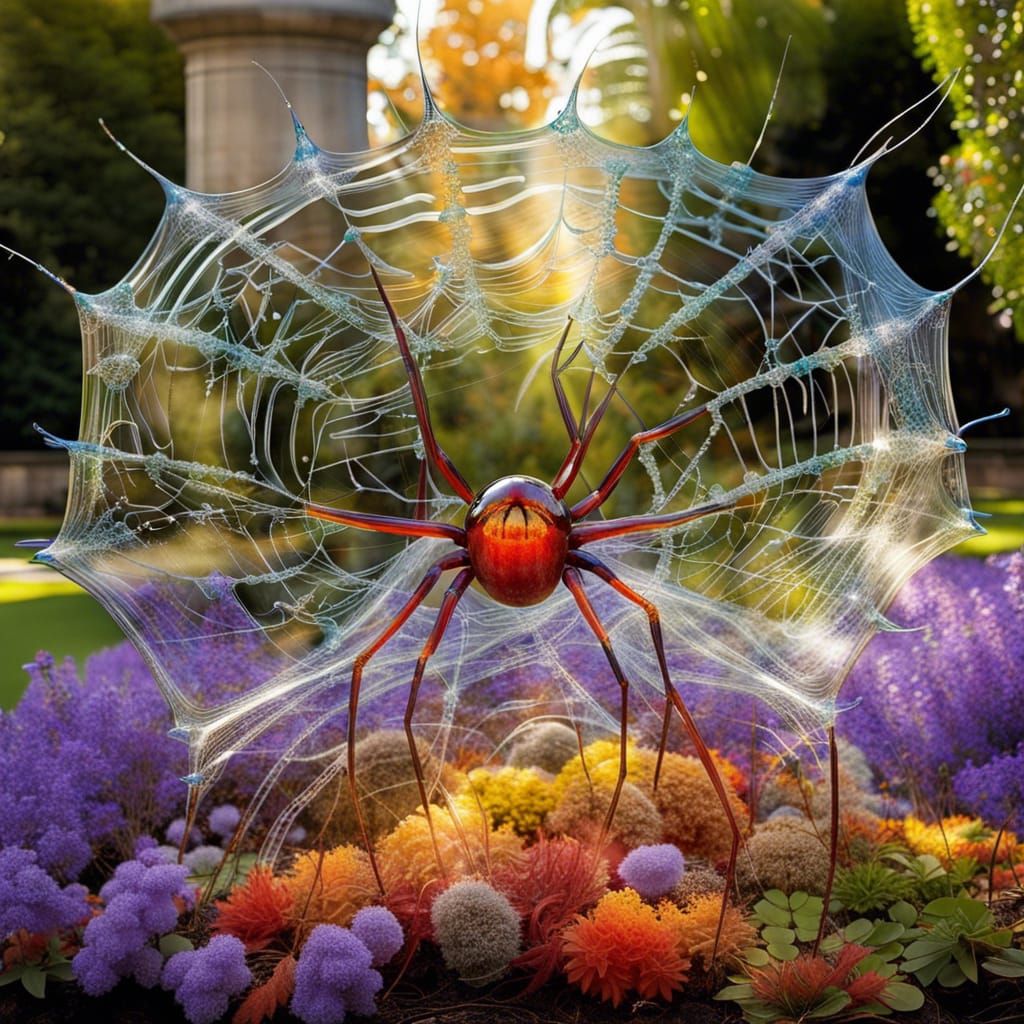 Glass Spider in Opulent Garden