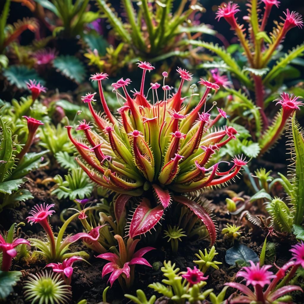 Extraterrestrial Venus Flytrap in Fluorescent Colors