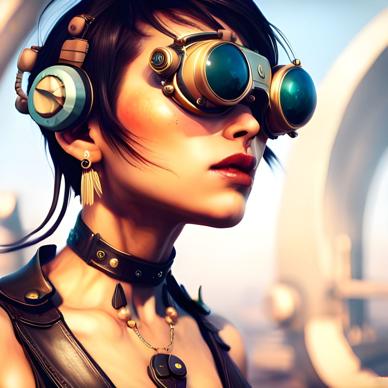 Hi-Tech Solarpunk Damsel in Unreal Engine 5