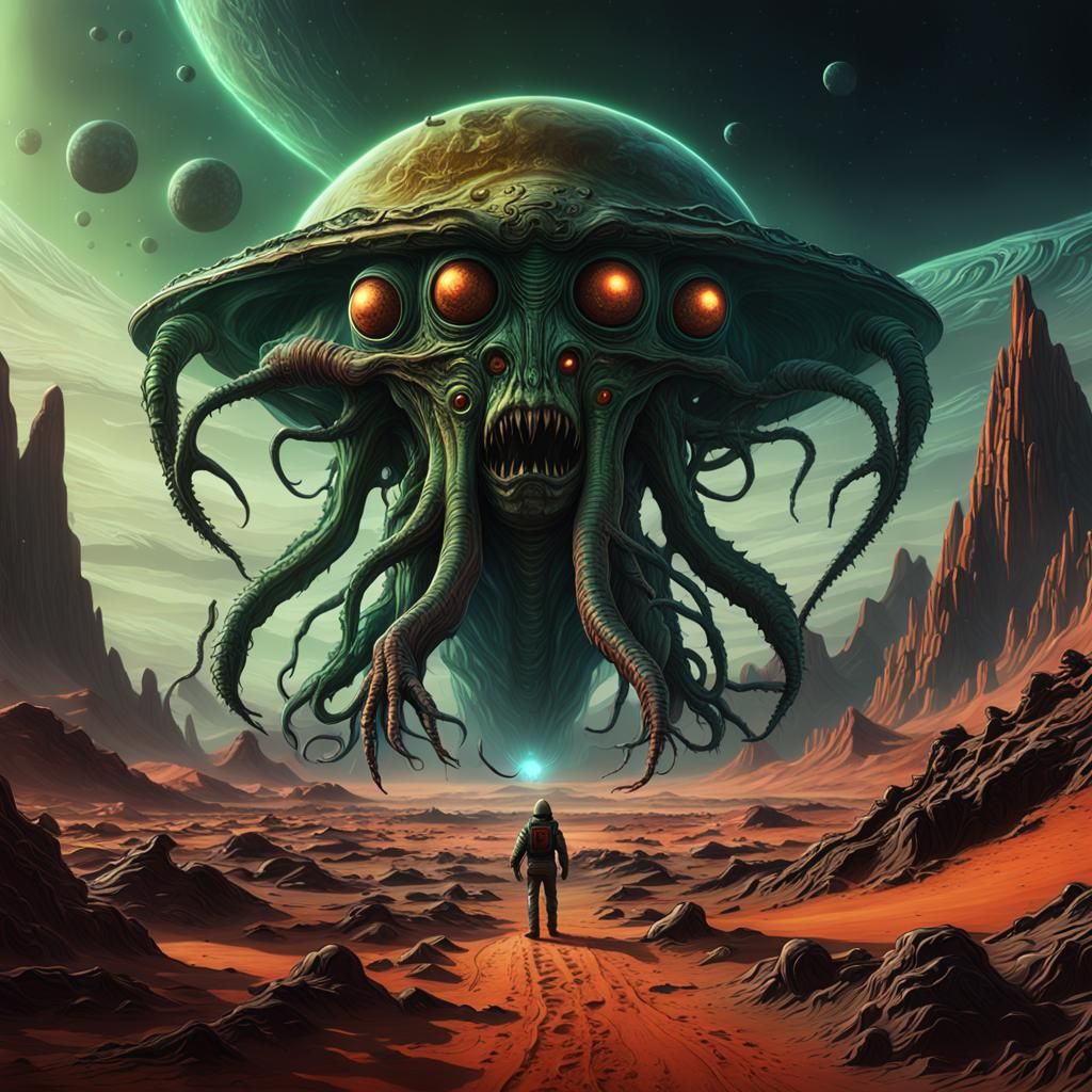 Demonic Lovecraftian Martian Extraterrestrial Concept Art