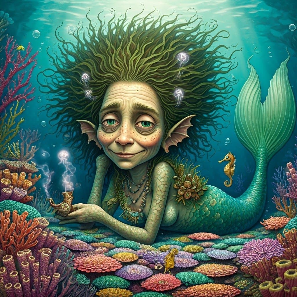 Whimsical Mermaid in Enchanted Undersea Realm