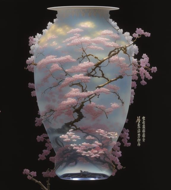 Sakura Plum Tree Concept Art with Water and Overgrowth