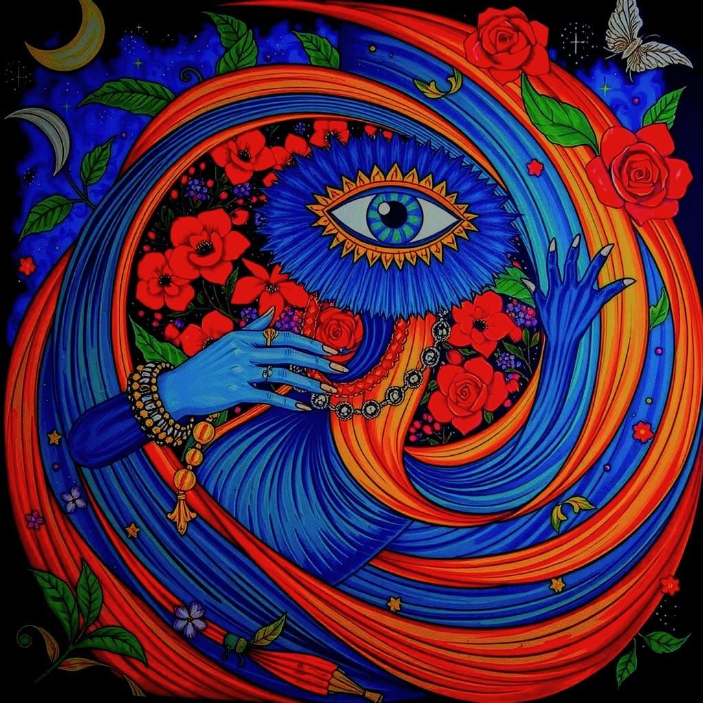 Psychedelic Garden of Cosmic Mystery and Tropical Heat