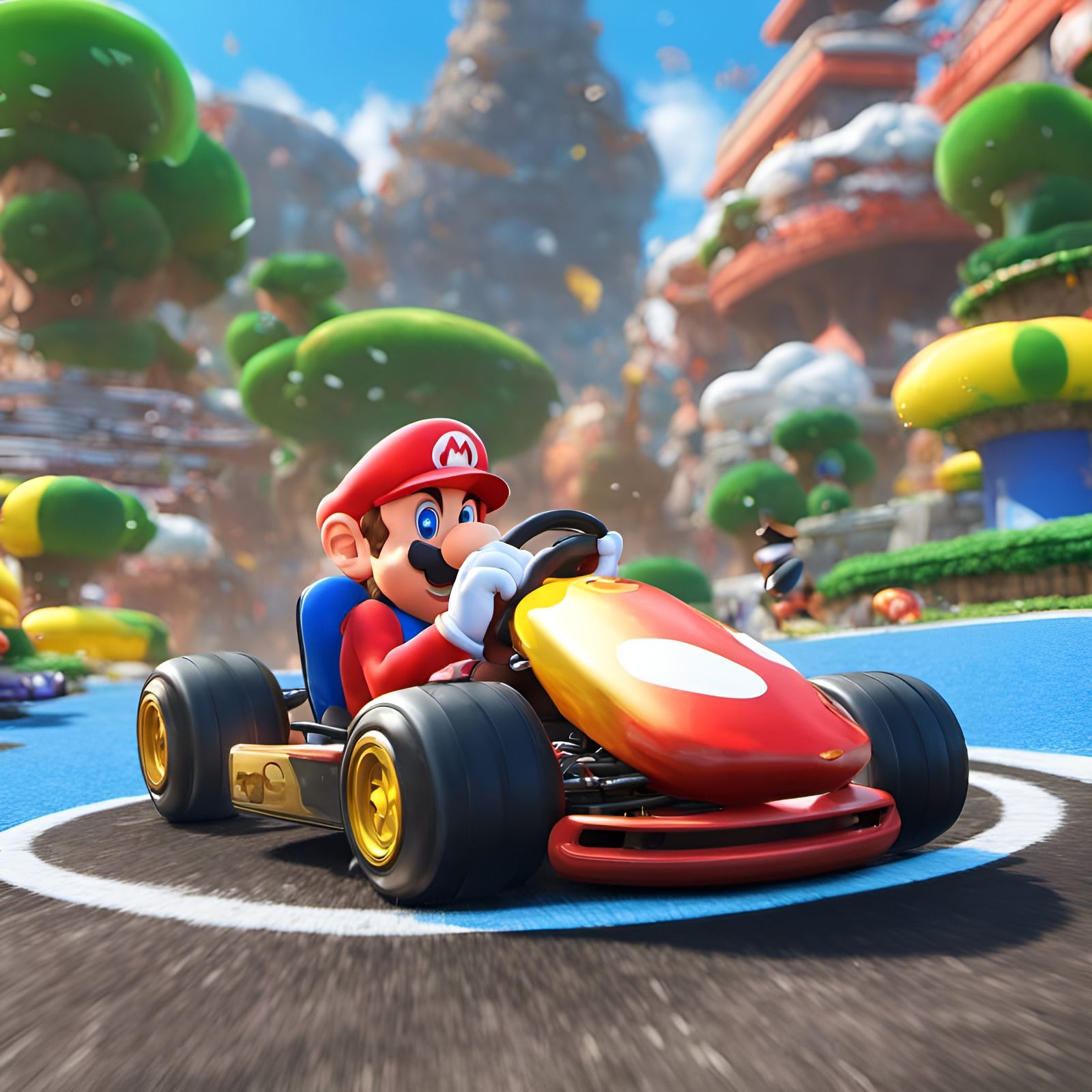 Hyperrealistic Super Mario Kart 3D Rendering in 8K