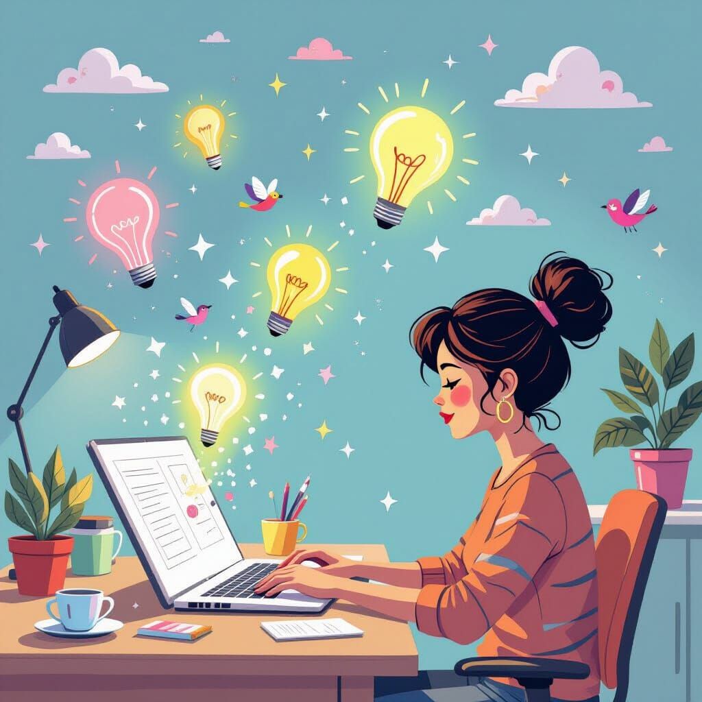 Sketchbook of Glowing Ideas in a Whimsical Style