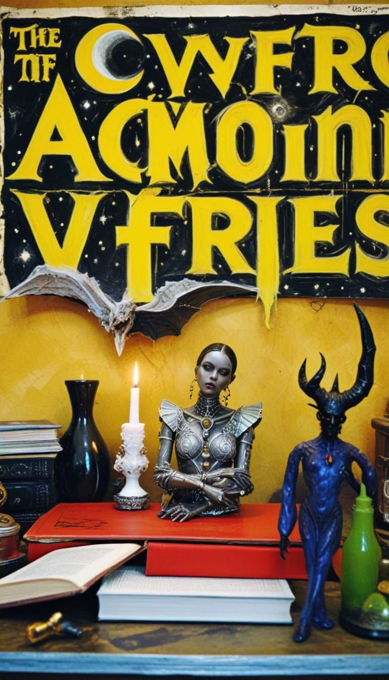 Surreal Cyberpunk Goddess Unveils Ancient Mystical Knowledge