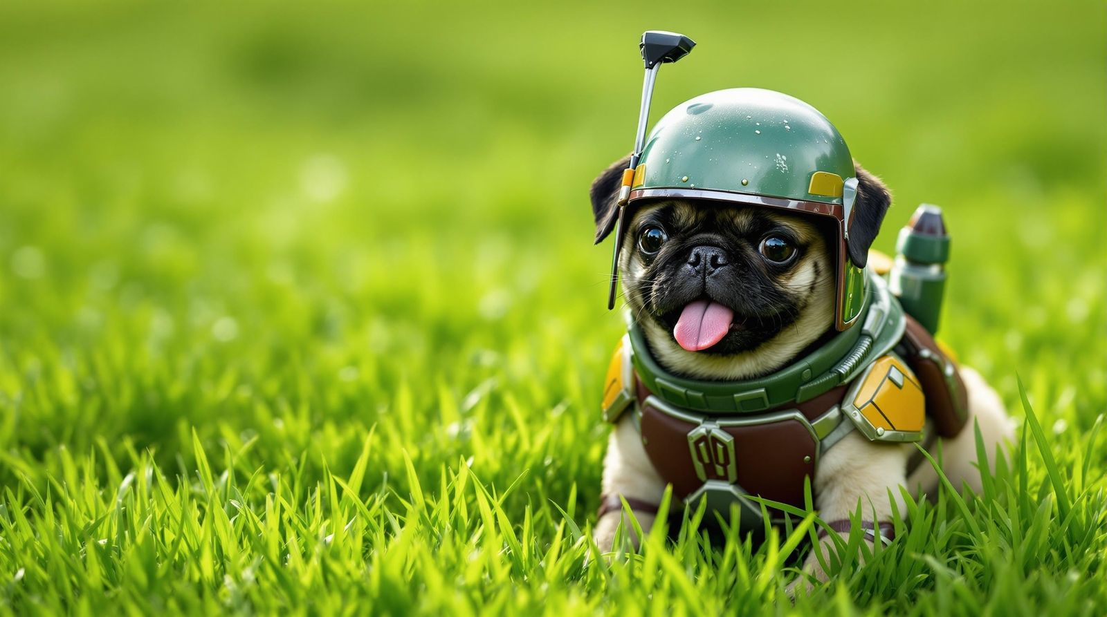 Adorable Boba Fett Inspired Dog Surrounded by Incredibly Det...