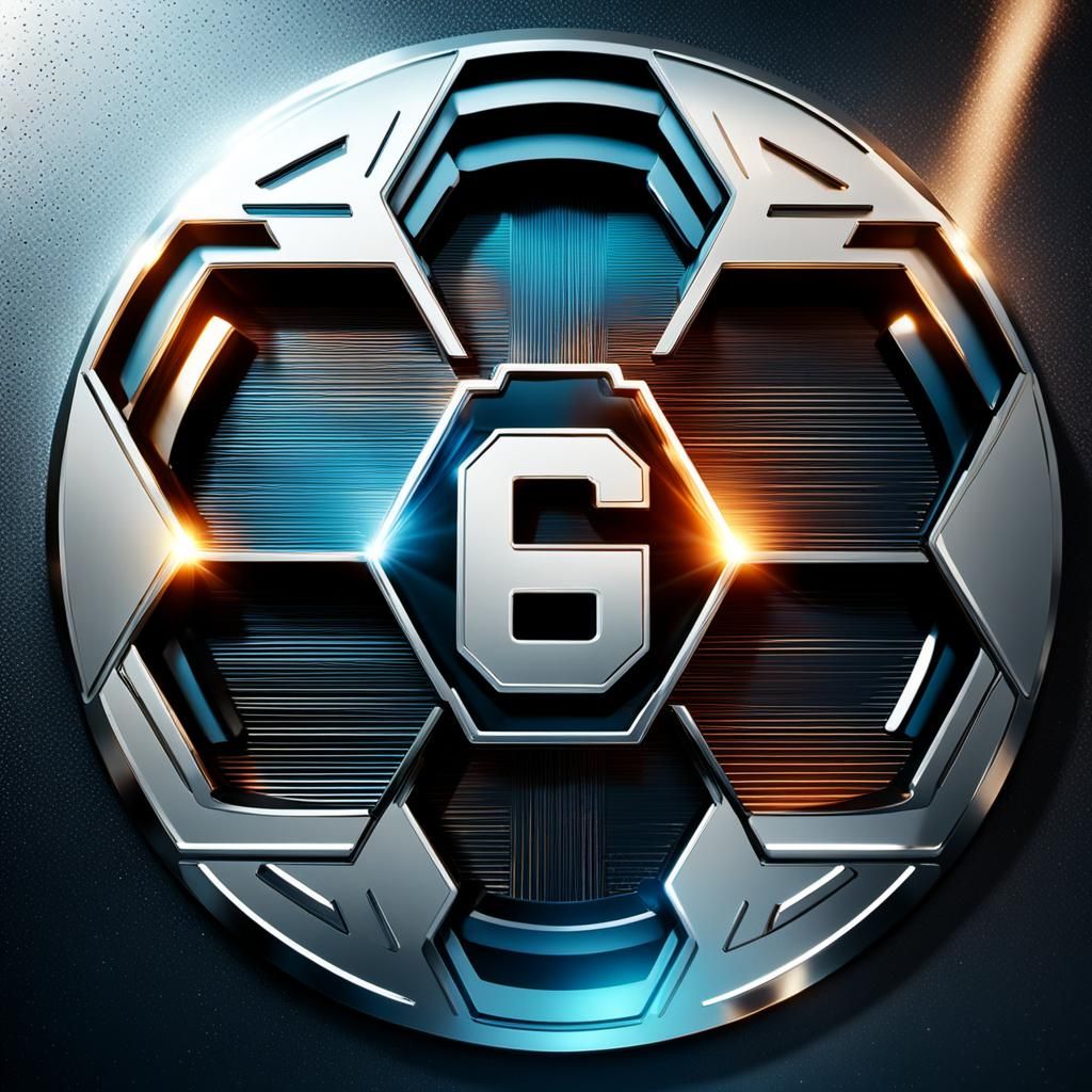 Metallic Company Logo on Building, Cinematic Still