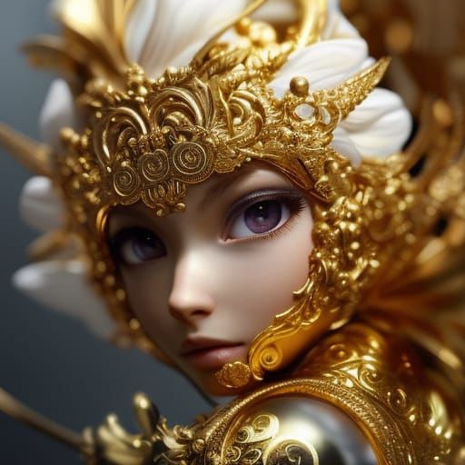 Gold Filigree Digital Illustration in 8K Resolution