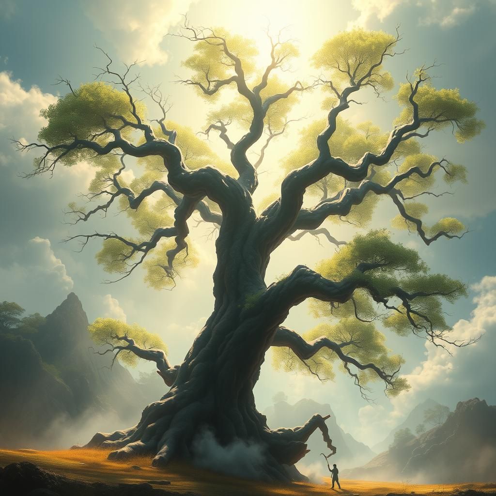 Ethereal Tree of Life in Luminous Glade