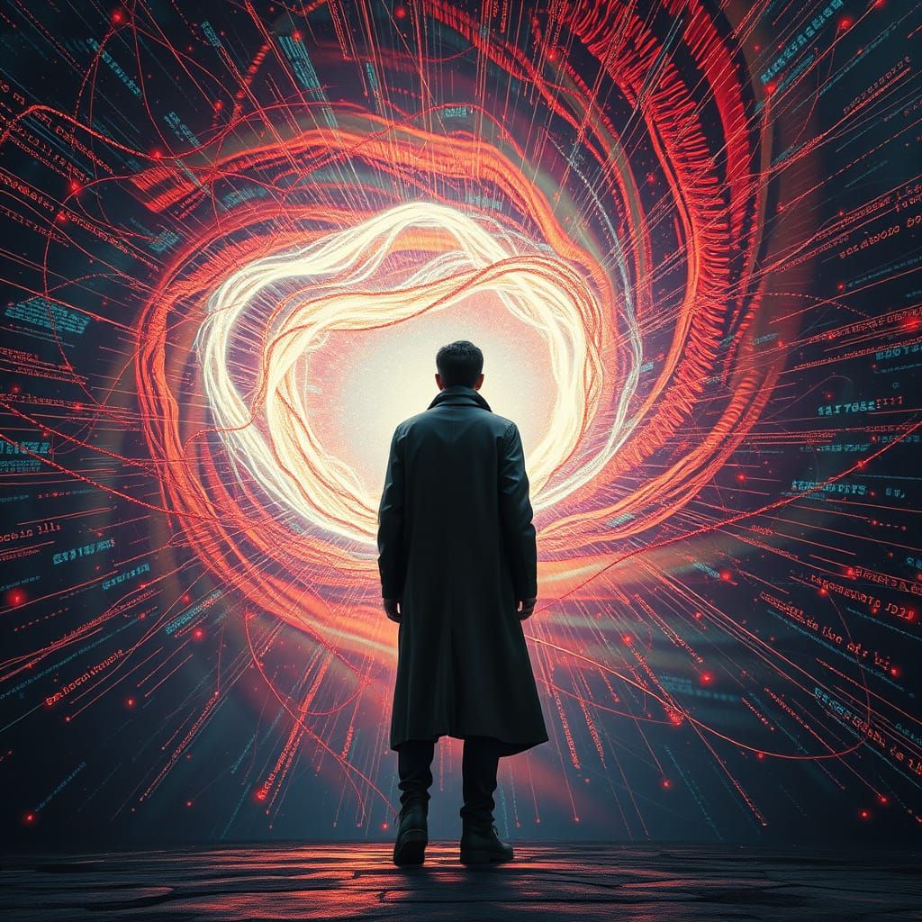 Data Vortex: AI Mind Embodied in Glitch Art