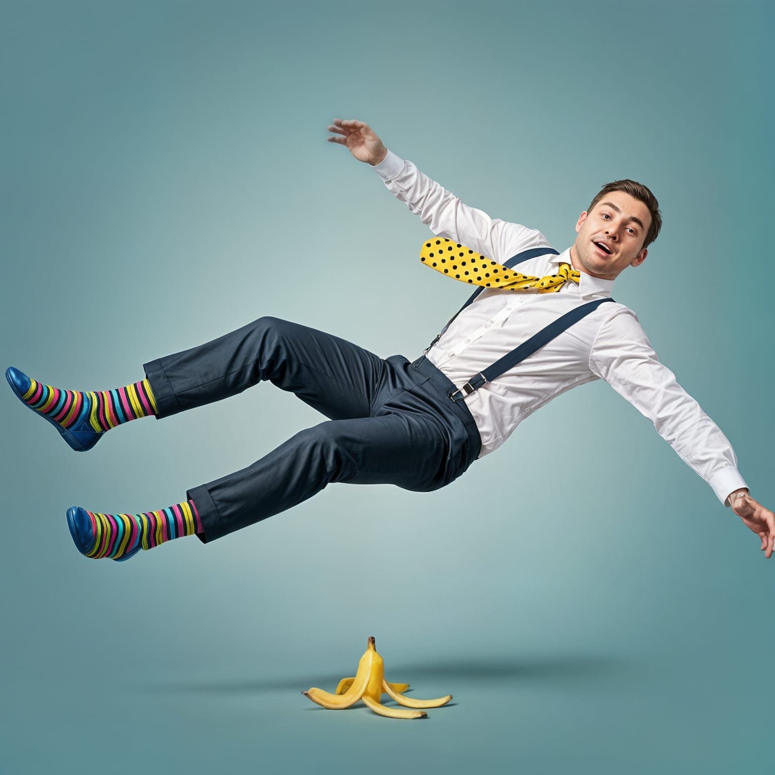 Man's Humorous Fall Captured with Fisheye Lens