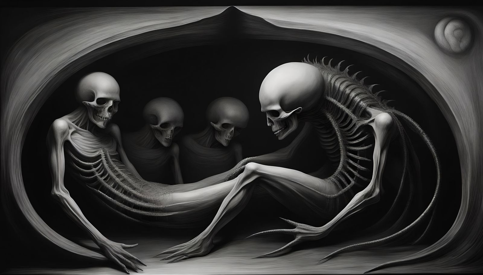 Nightmares Manifest in Surreal Negative Monochrome