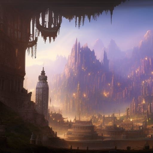 Grand City of Aramoria: Detailed Matte Painting