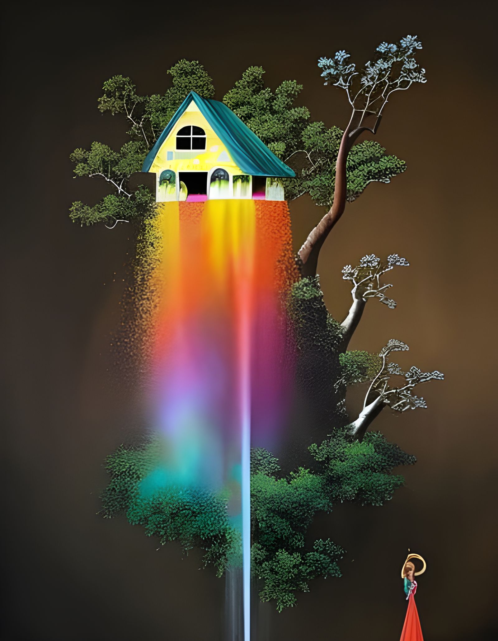 Menacing Troll in Stormy Jungle Landscape