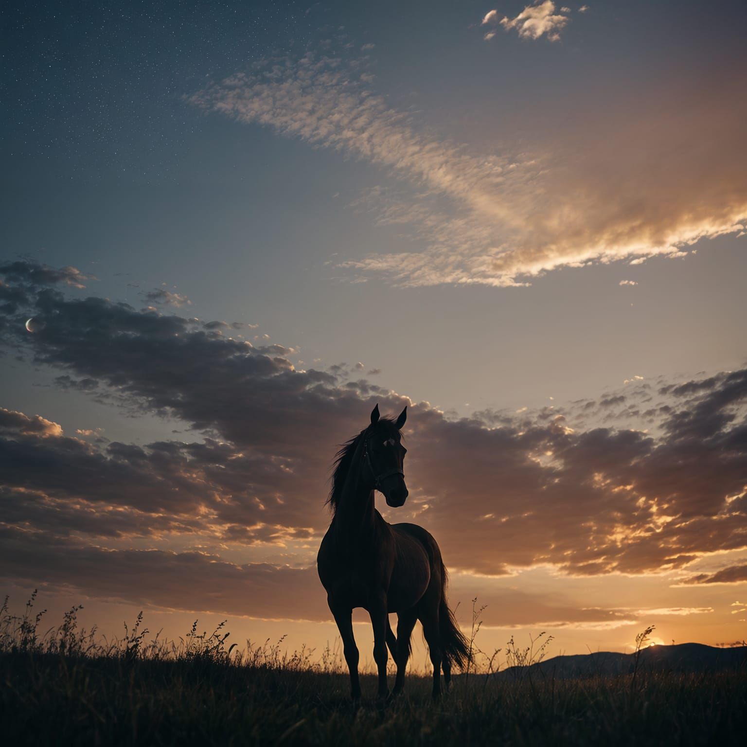 Horse Silhouette at Sunset