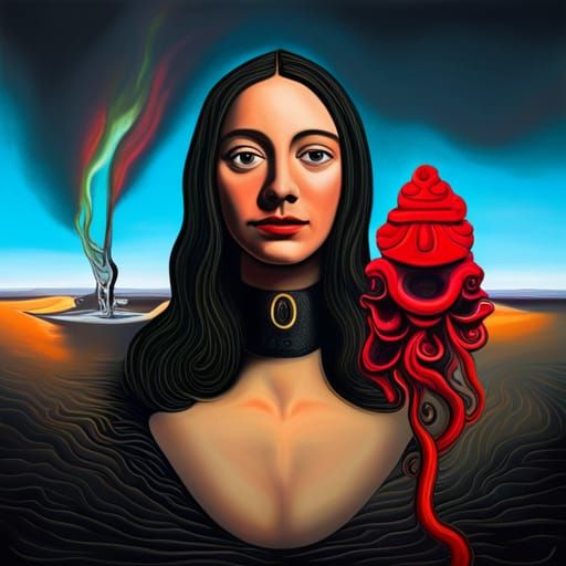 Surreal Mona Lisa with Octopus Mind in Dali Style