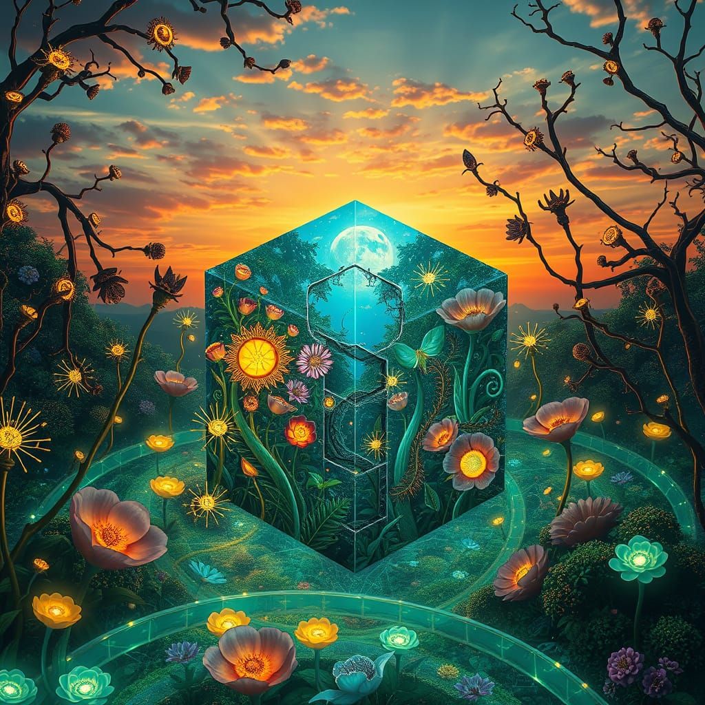 Dreamlike Fantasy World in Vibrant, Whimsical Art Style