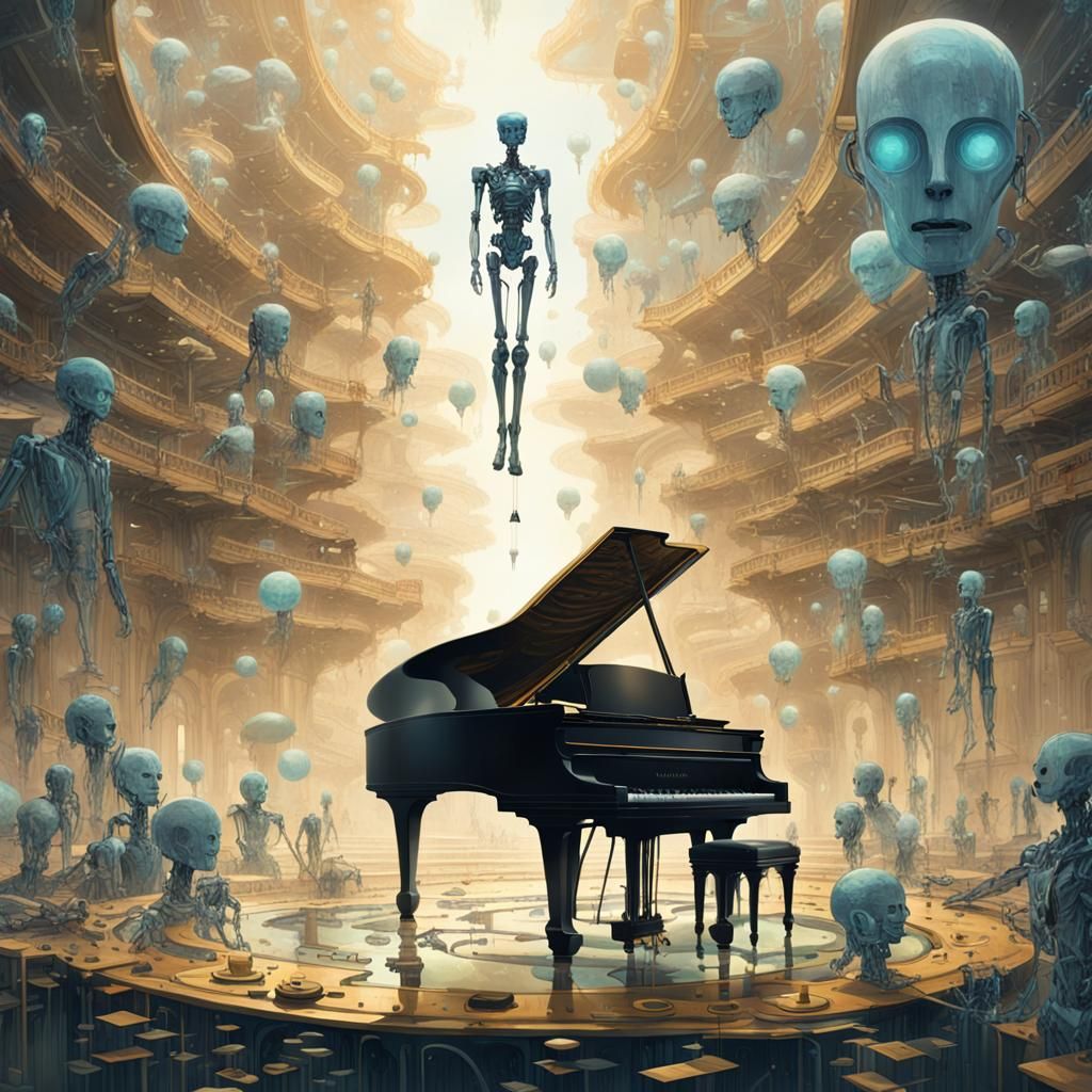 Android Dreamscape: Surrealism in Rose and Gold