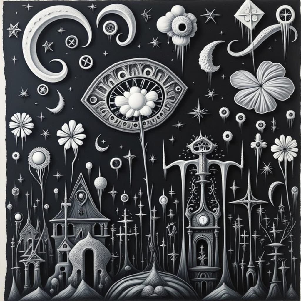 Ethereal Pink Church in Dark Background