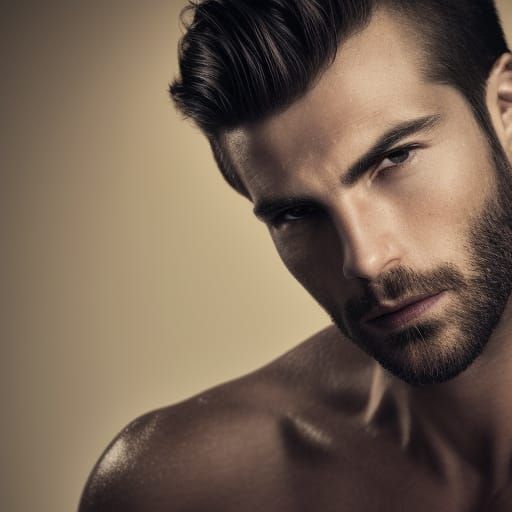 Portrait of Handsome Male Model in High Resolution