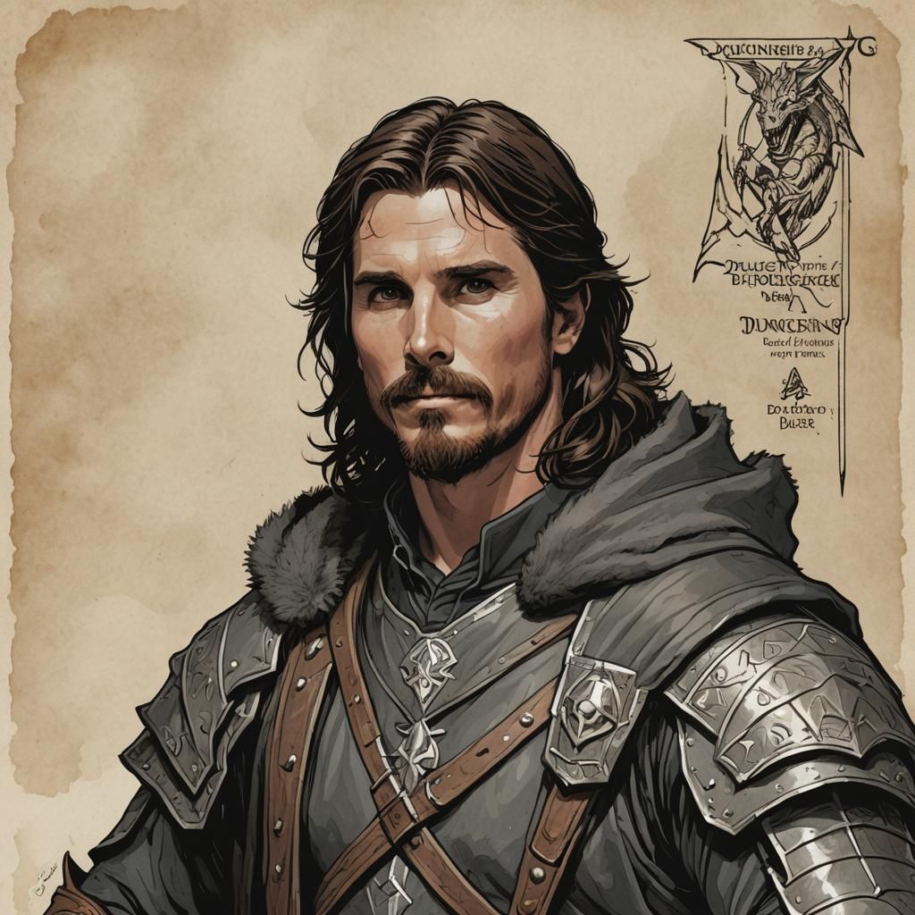 Christian Bale as D&D Character Portrait