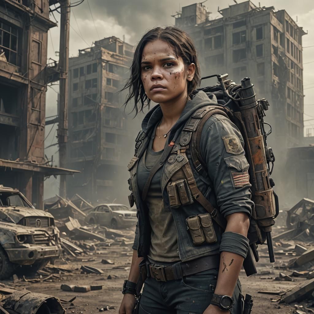 Amanda Nunes: Post-Apocalyptic Survivor in Detailed Matte Pa...
